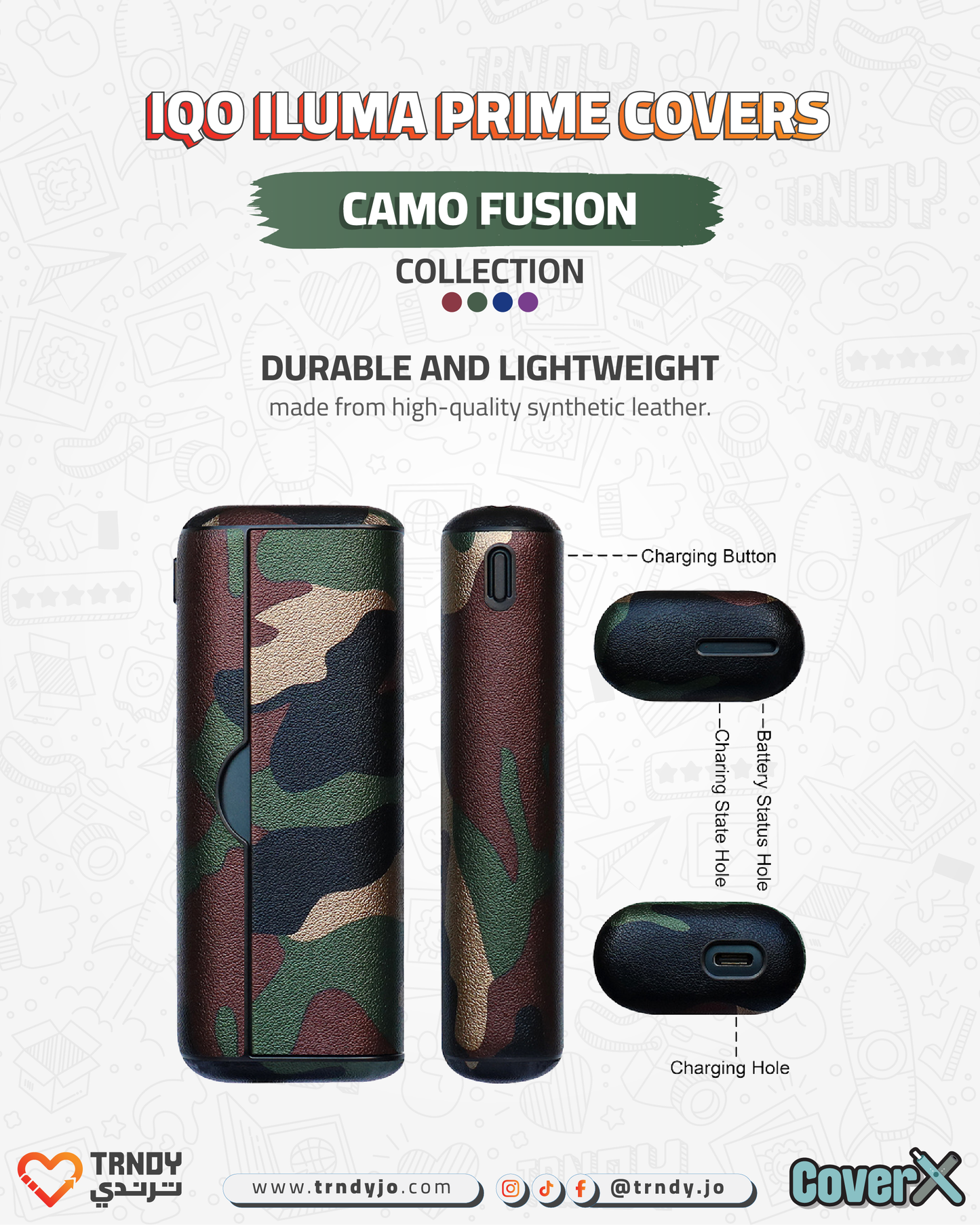 CoverX - IQO Prime - Camo Fusion (Army) Collection