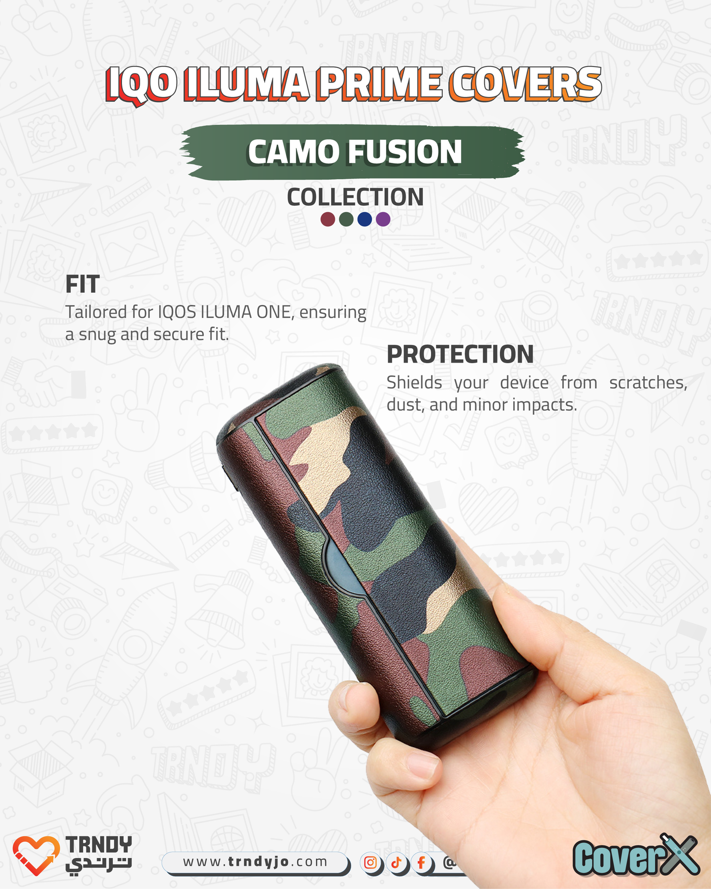 CoverX - IQO Prime - Camo Fusion (Army) Collection
