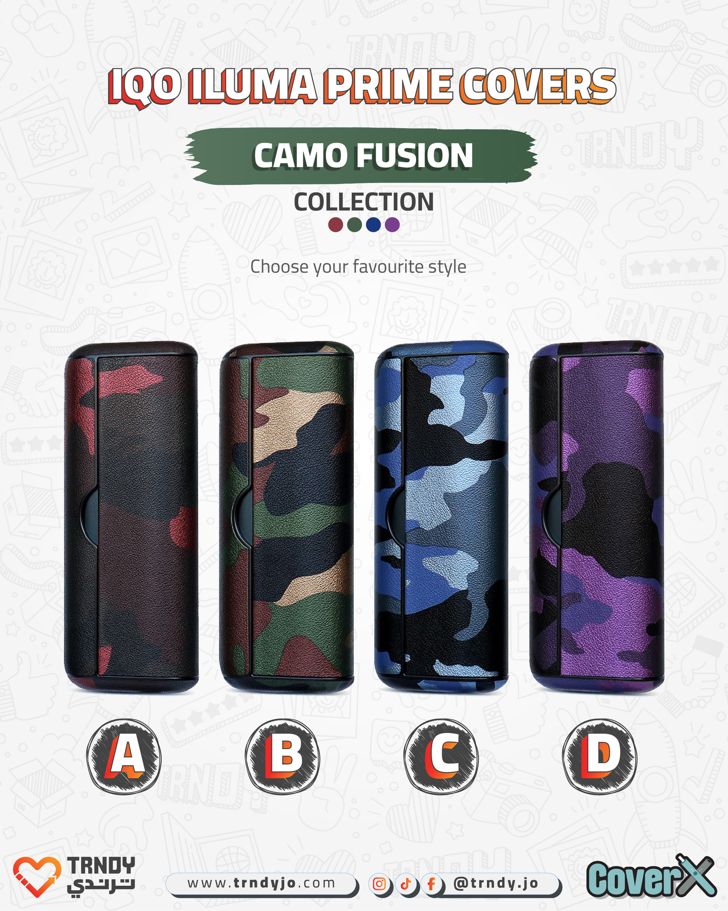 CoverX - IQO Prime - Camo Fusion (Army) Collection