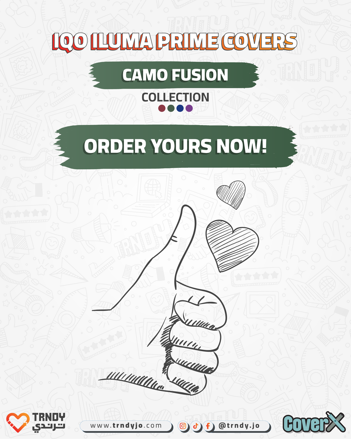 CoverX - IQO Prime - Camo Fusion (Army) Collection
