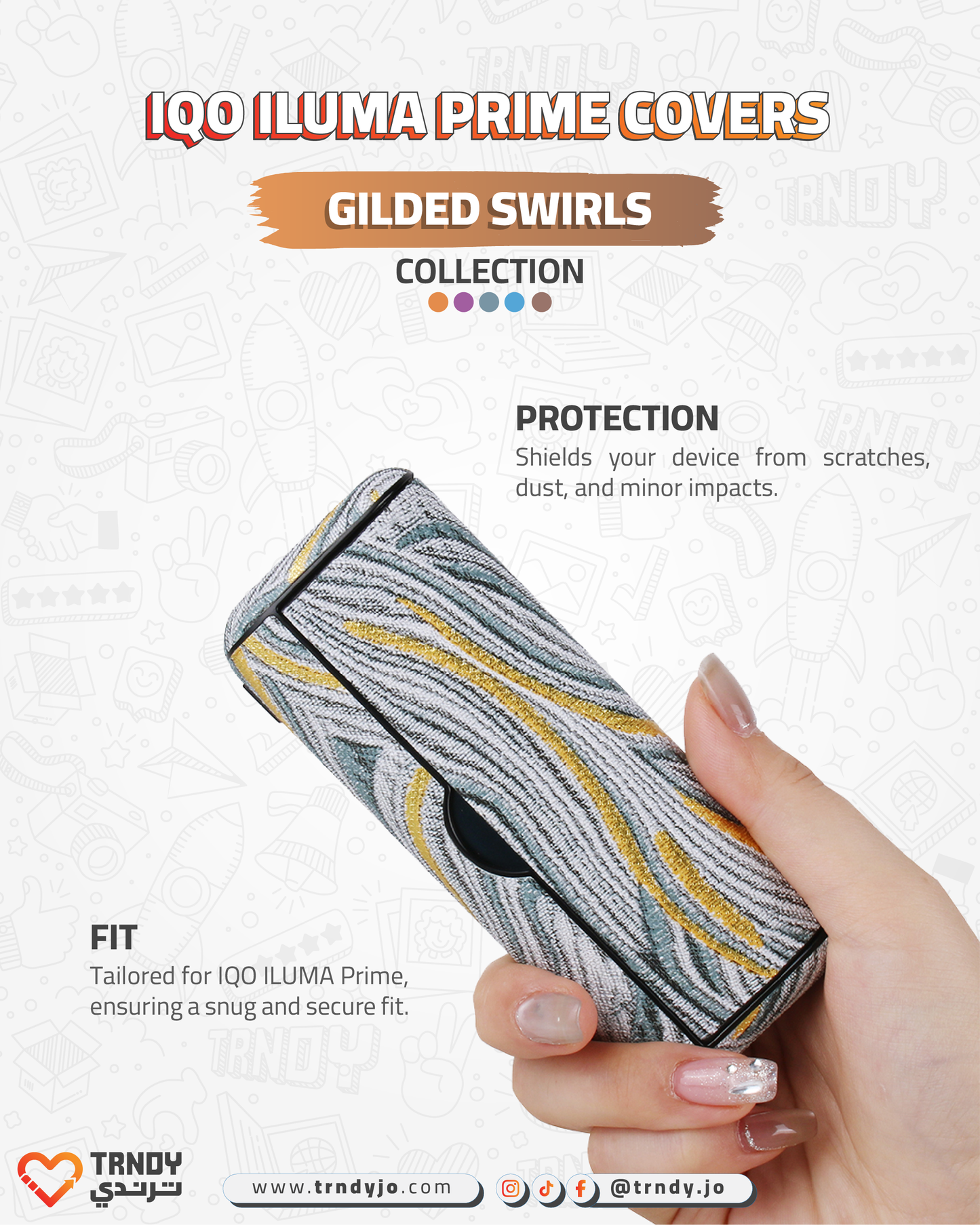 CoverX - IQO Prime - Gilded Swirls Collection