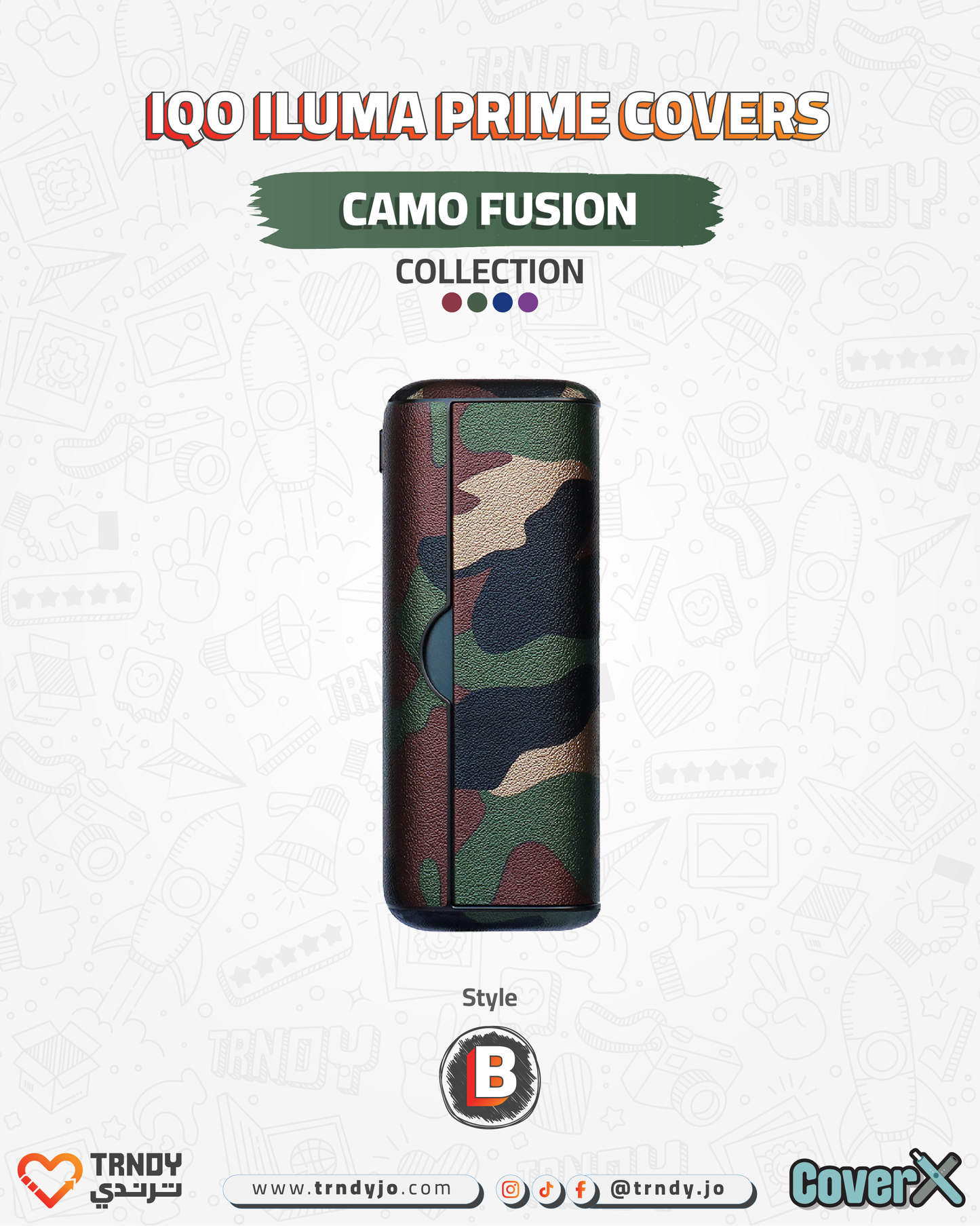 CoverX - IQO Prime - Camo Fusion (Army) Collection