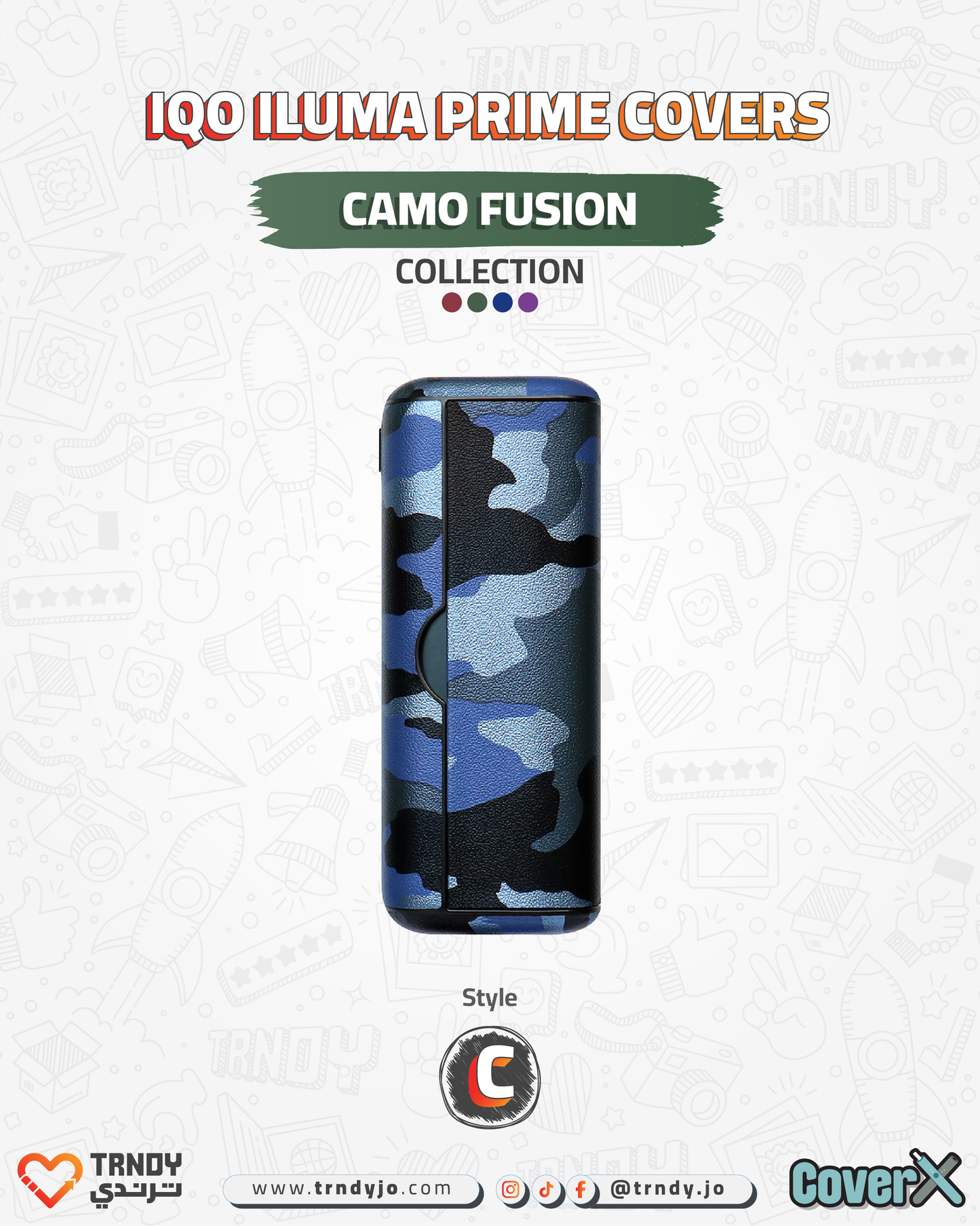 CoverX - IQO Prime - Camo Fusion (Army) Collection