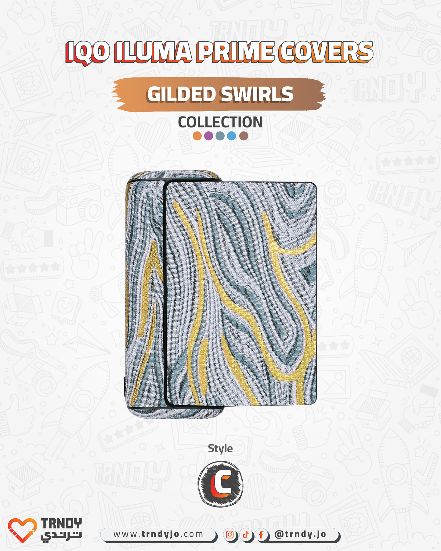 CoverX - IQO Prime - Gilded Swirls Collection