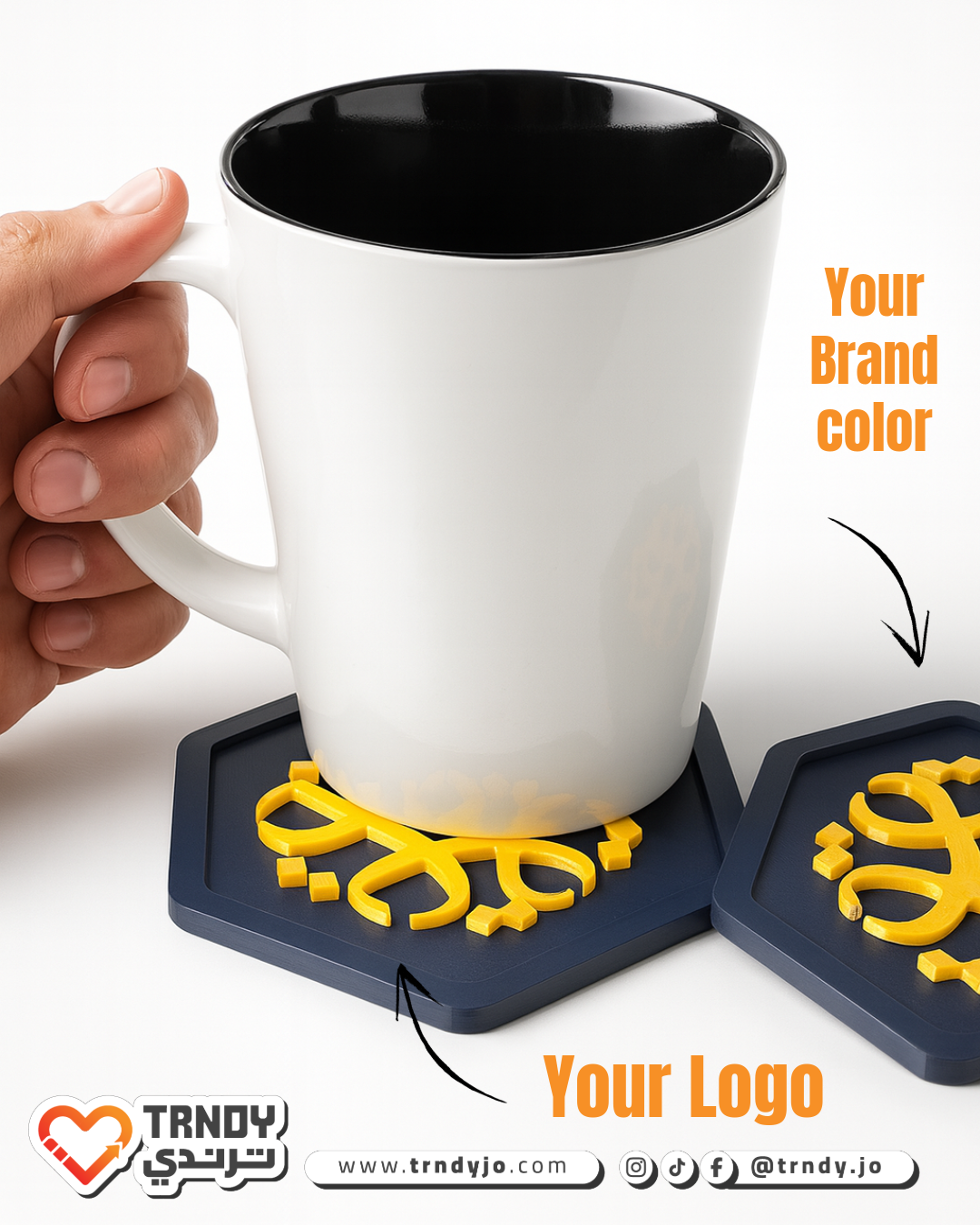 Cup Coaster with Logo - Option 2
