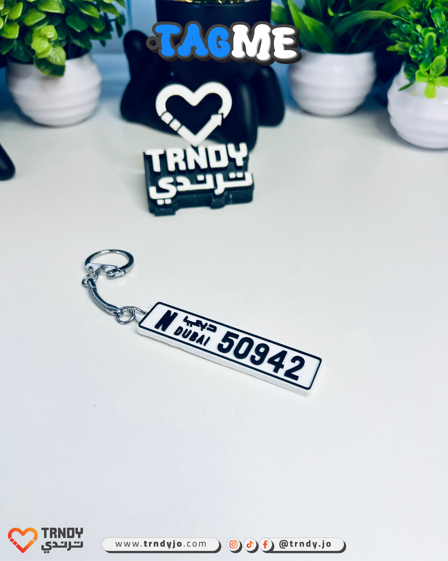 International | TagMe 3D Numrah - Car Plate Keychain 🚗