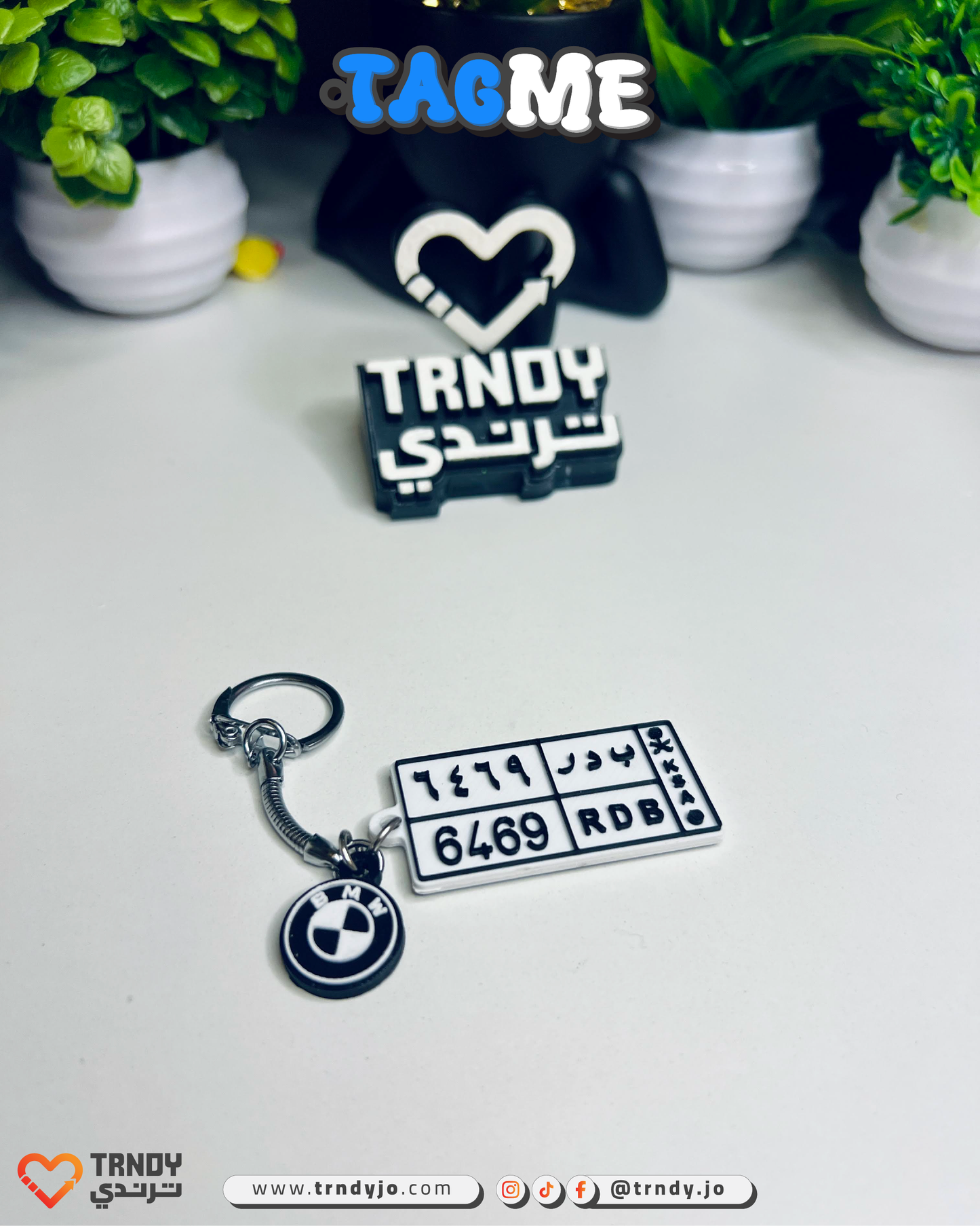 International | TagMe 3D Numrah - Car Plate Keychain 🚗