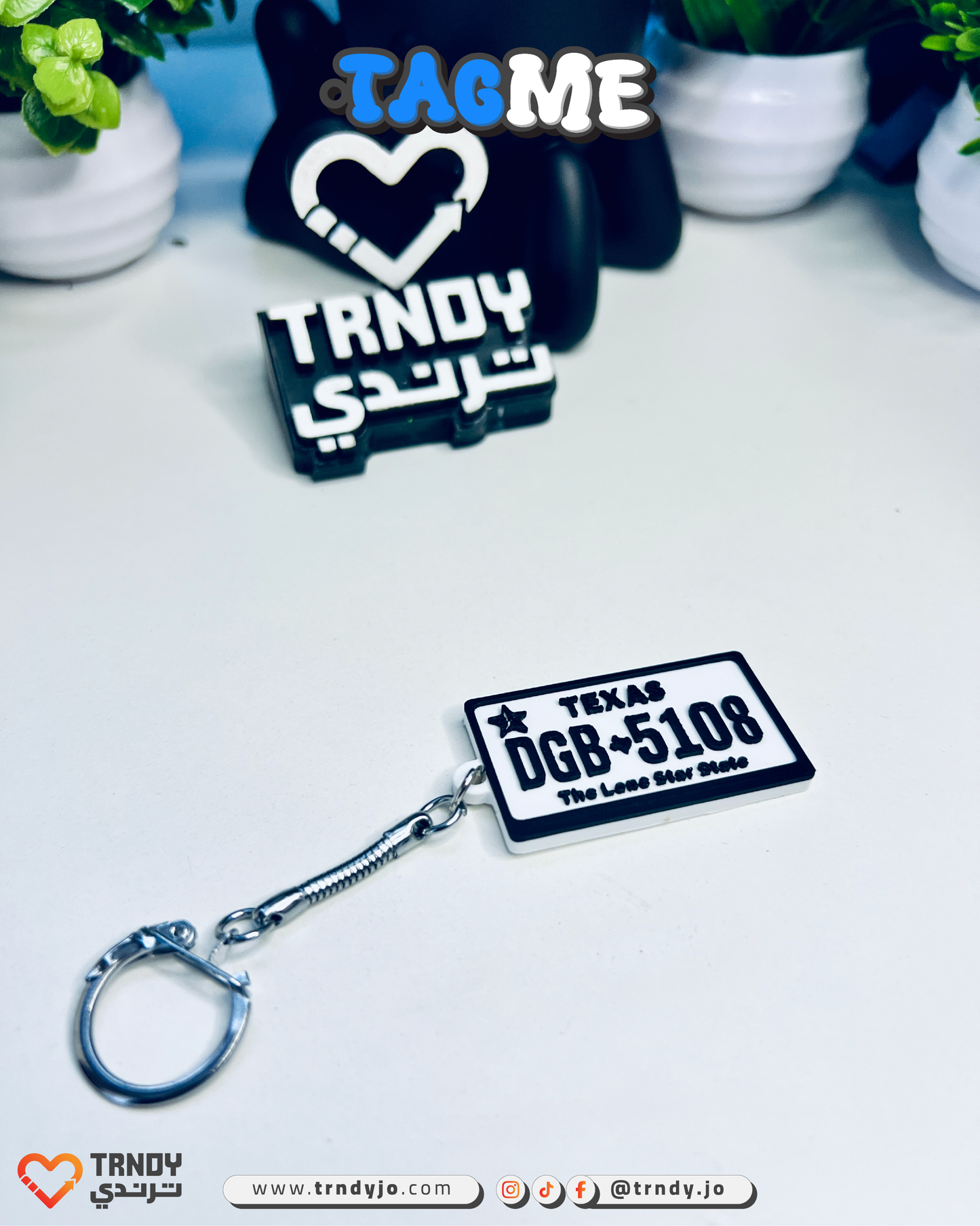 International | TagMe 3D Numrah - Car Plate Keychain 🚗