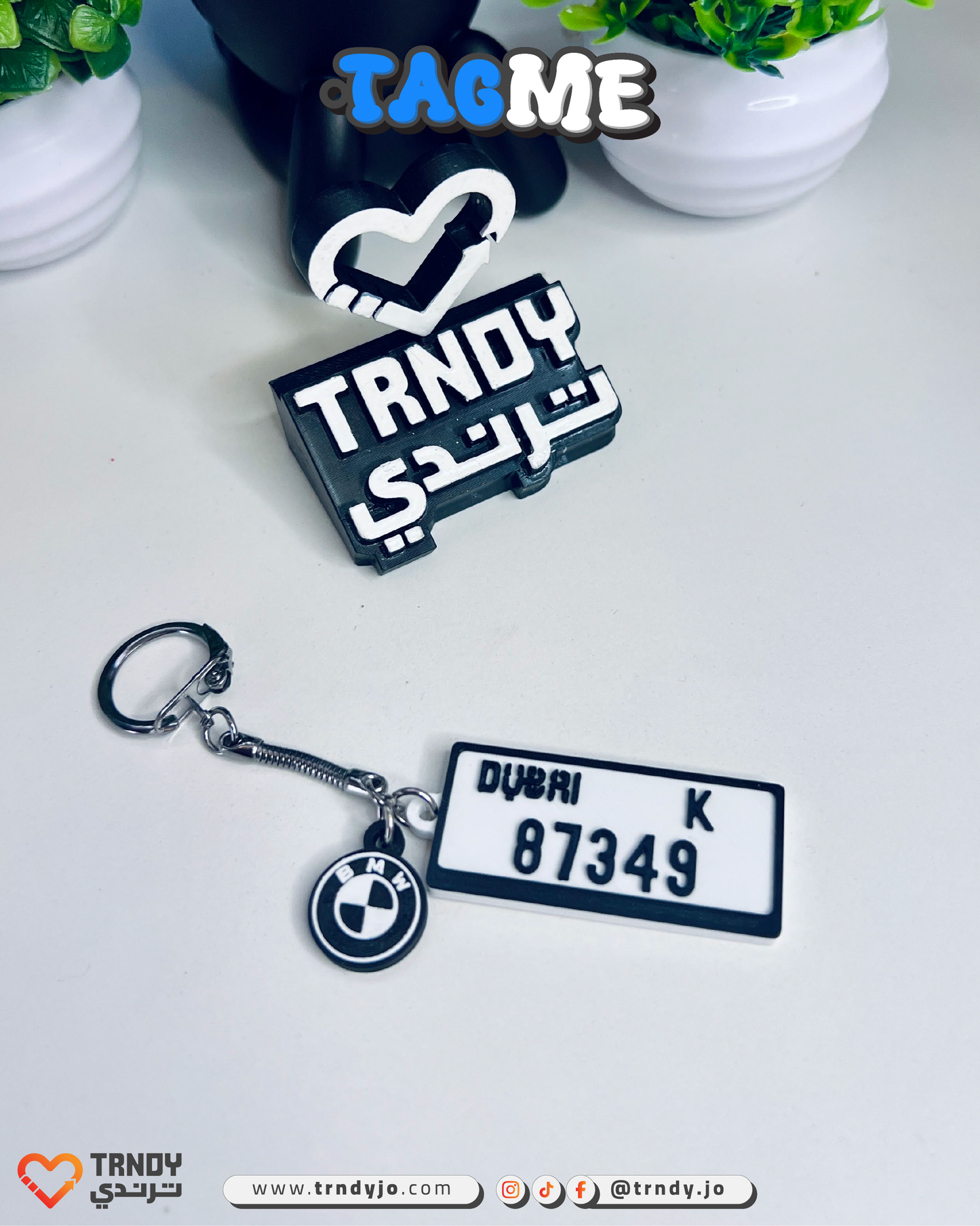 International | TagMe 3D Numrah - Car Plate Keychain 🚗