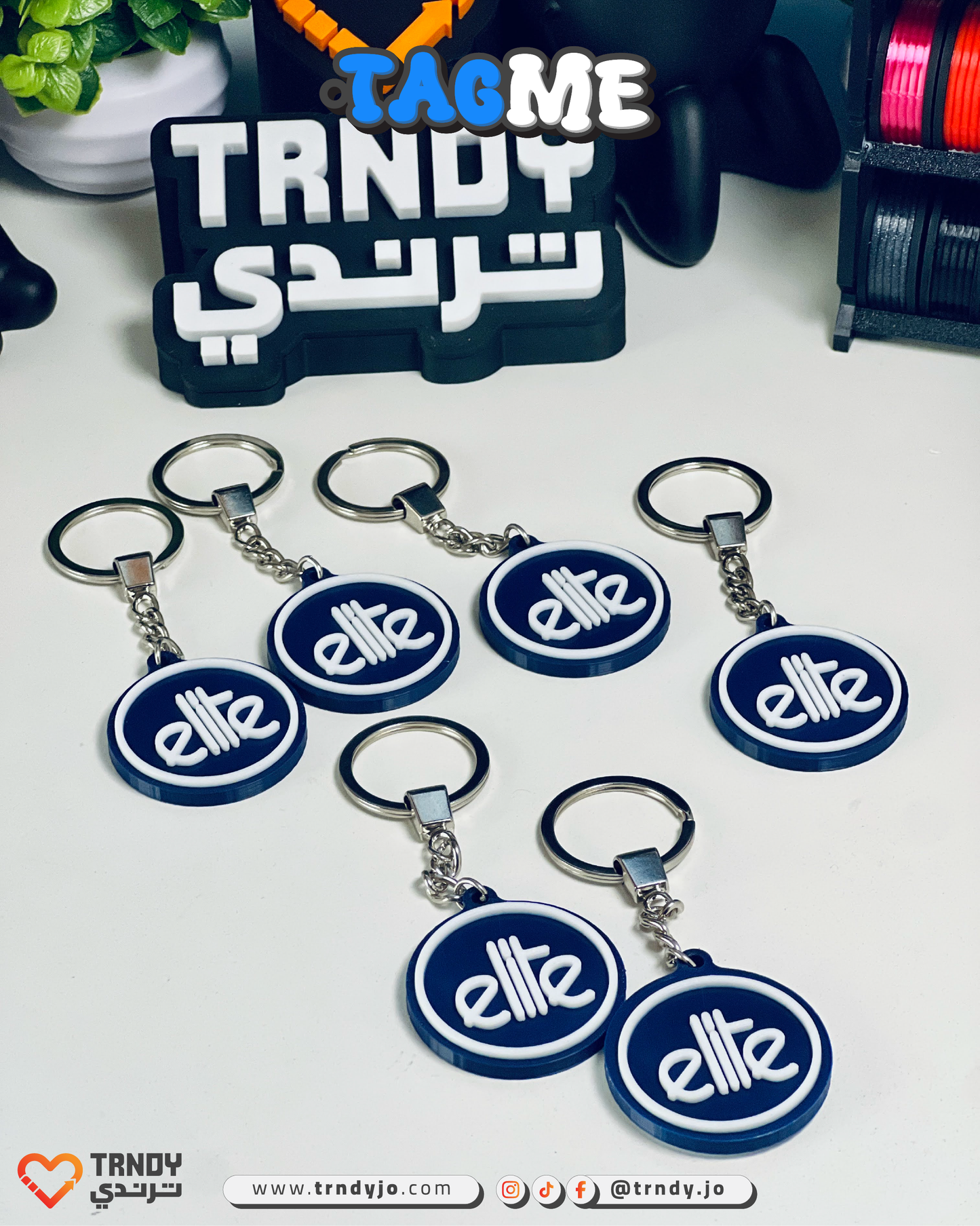 TagMe Logo - Customized 3D Brand Keychain (Bulks)