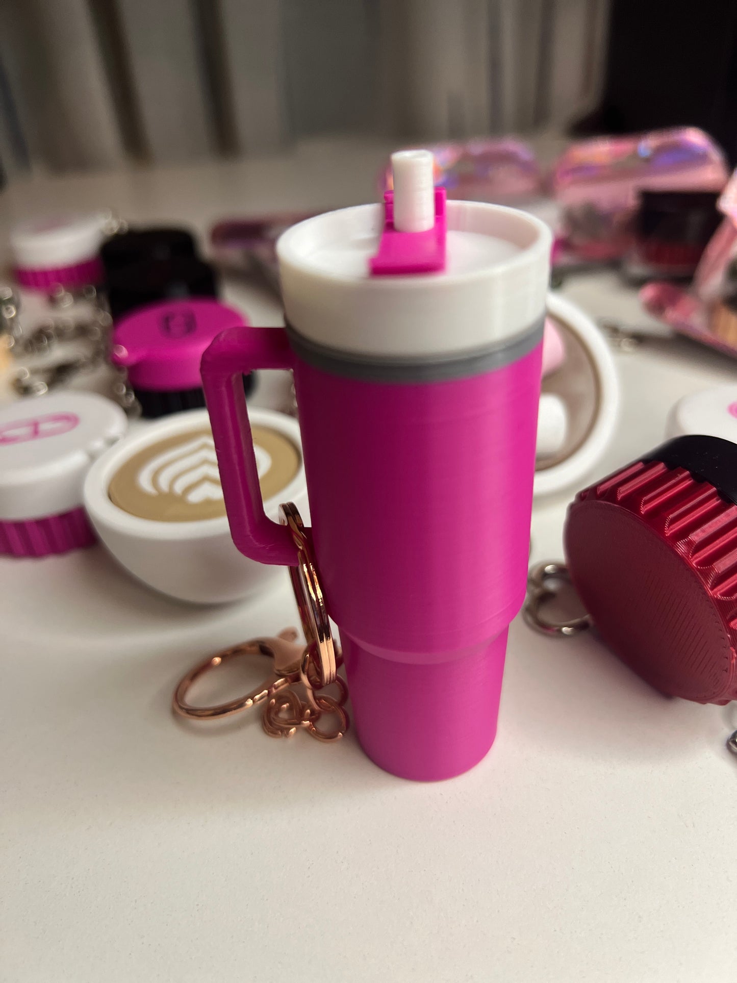 Stanley Cup Lipstick Container Keychain