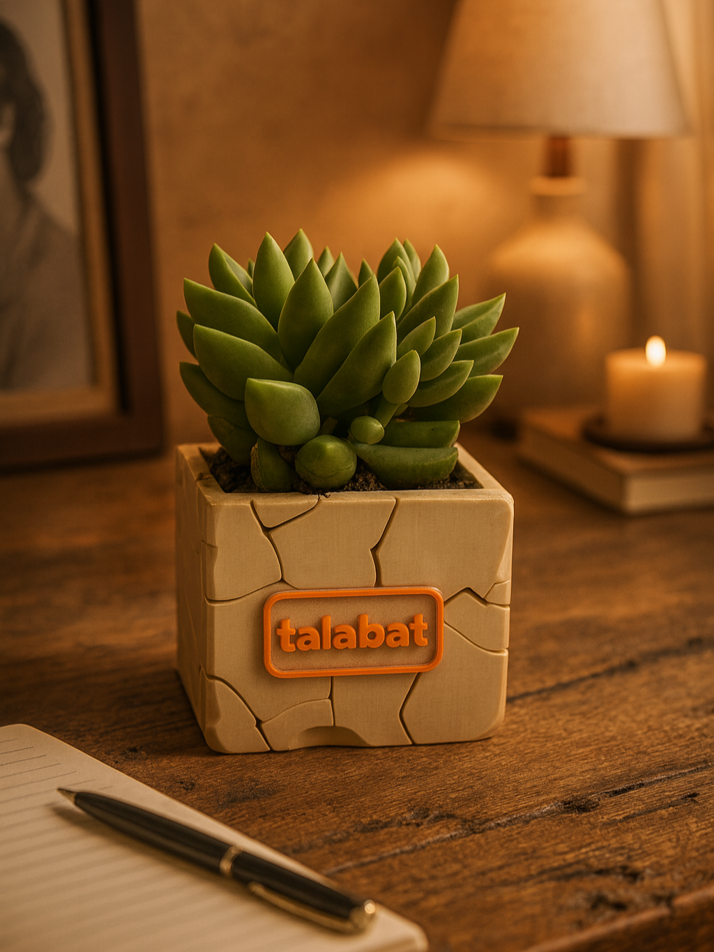 PlantMe - Stone Bloom Planter Pot (Logo/Name Customized)