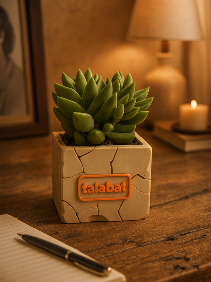 PlantMe - Stone Bloom Planter Pot (Logo/Name Customized)