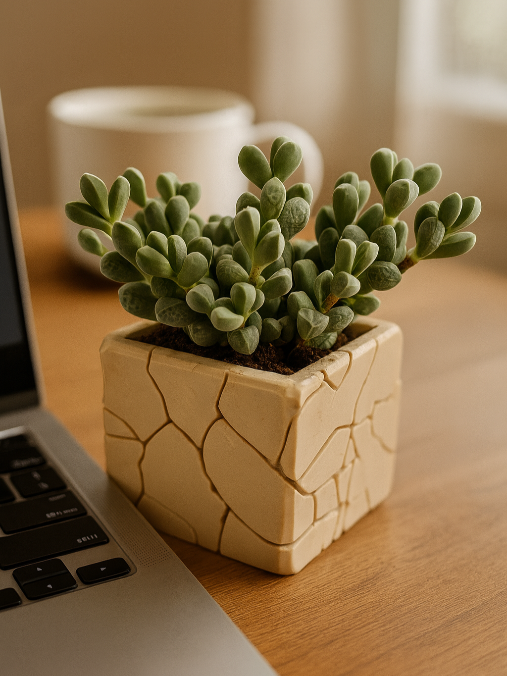 PlantMe - Stone Bloom Planter Pot (Logo/Name Customized)