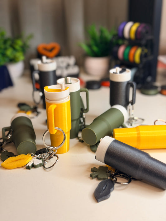 Stanley Cup Lipstick Container Keychain