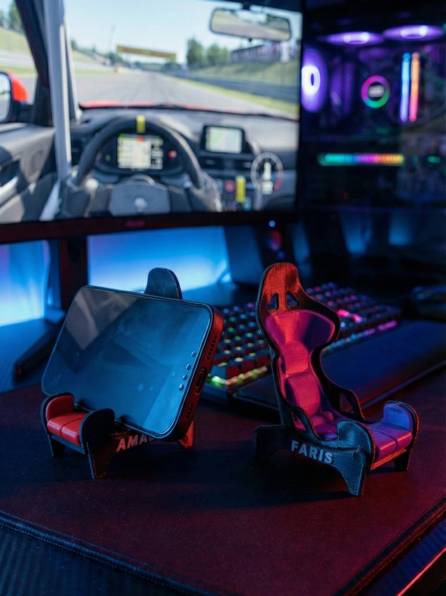 Racing Car Seat - Customized Mobile Stand