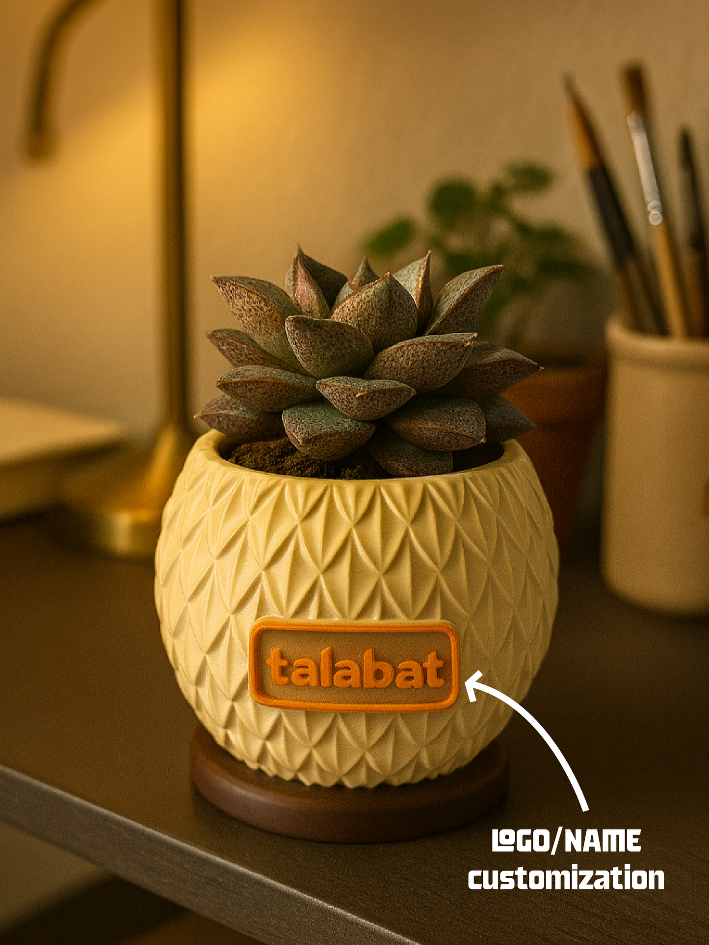 PlantMe - Pine Shell Planter Pot (Logo/Name Customized)