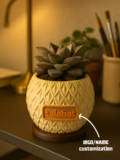 PlantMe - Pine Shell Planter Pot (Logo/Name Customized)