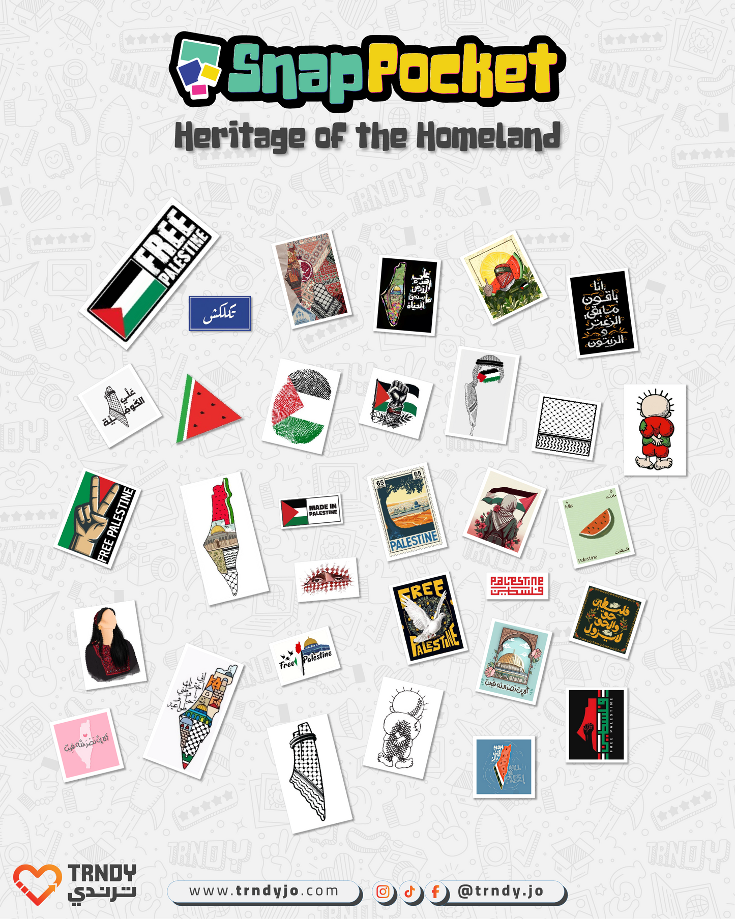 SnapPocket - Mini Random Stickers (Palestine Theme)