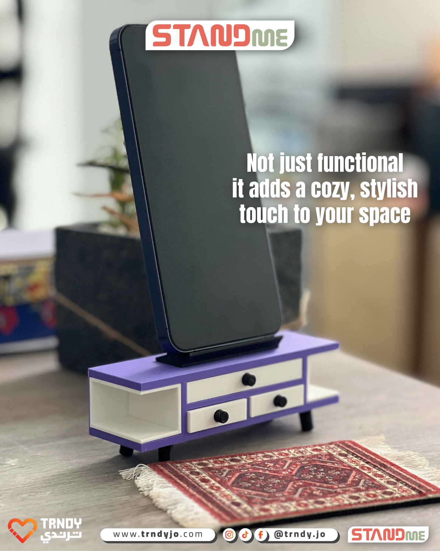 StandMe Vintage – Mini TV Cabinet Phone Stand