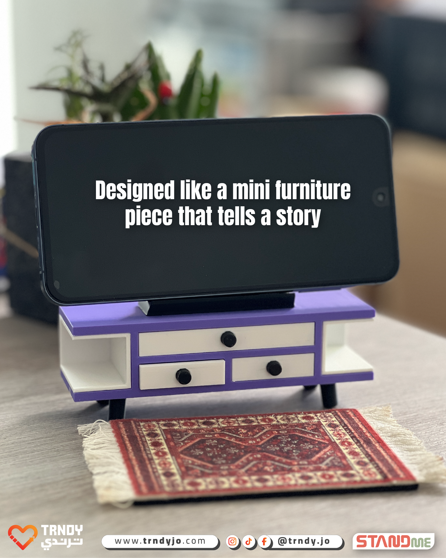 StandMe Vintage – Mini TV Cabinet Phone Stand