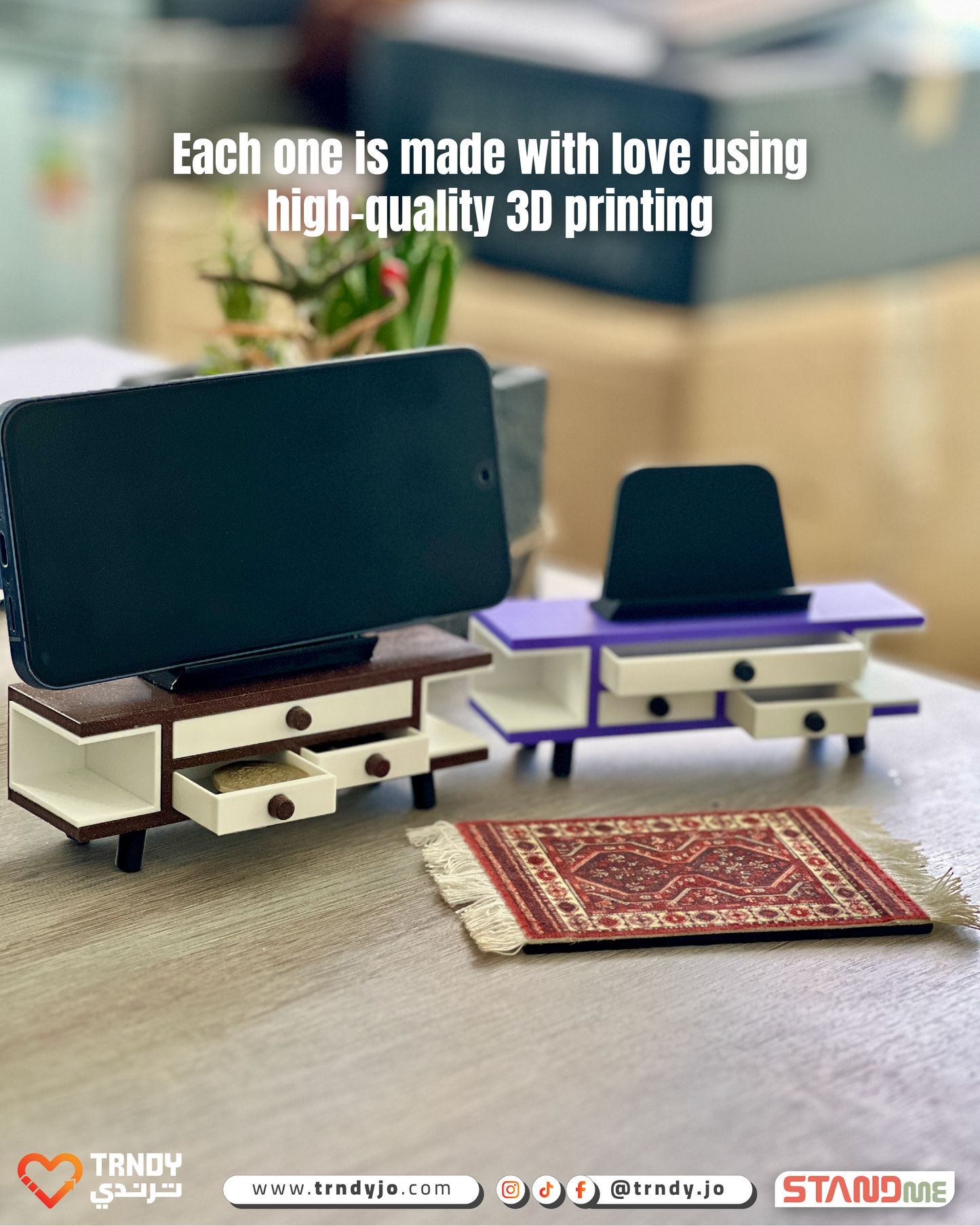 StandMe Vintage – Mini TV Cabinet Phone Stand
