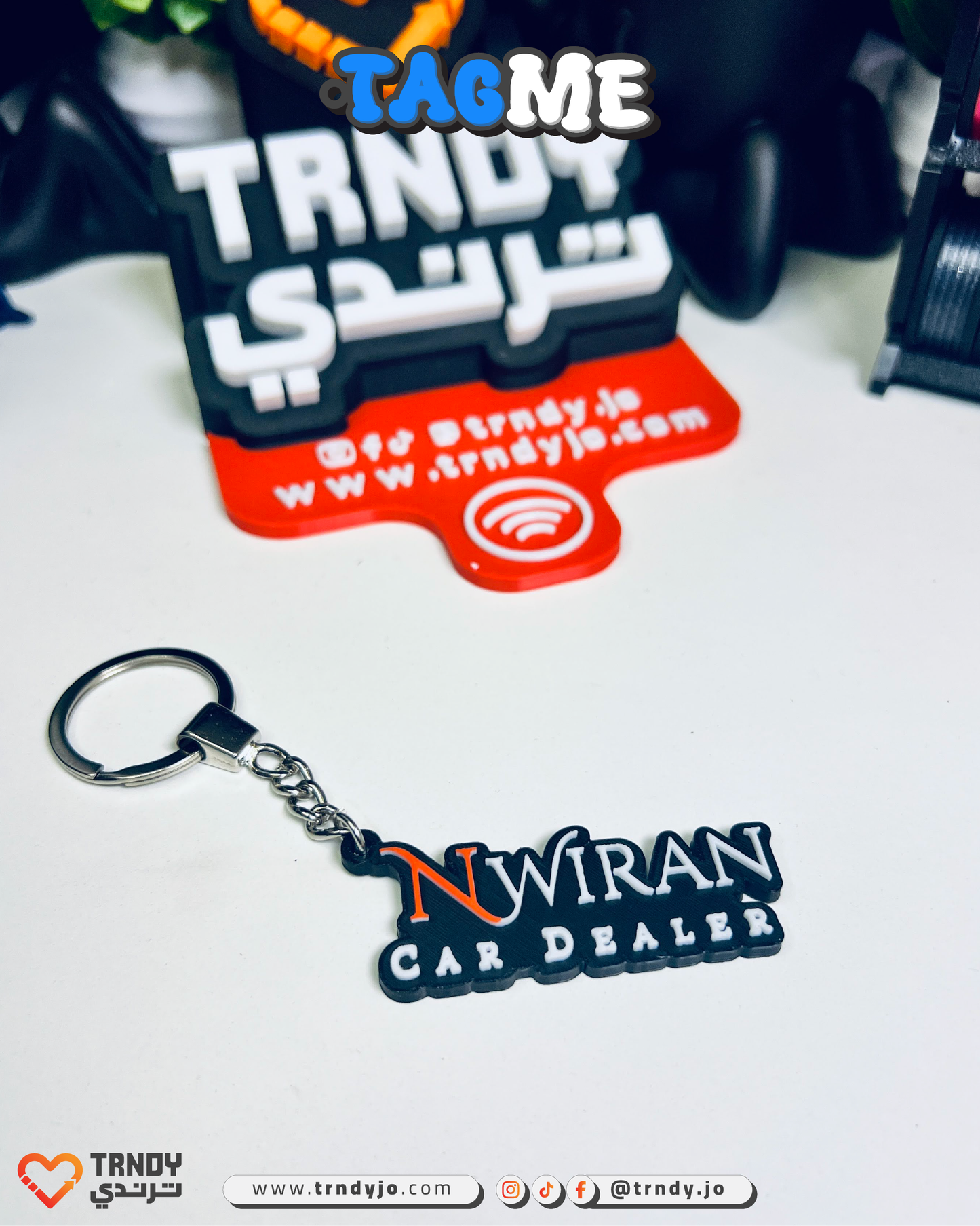 TagMe Logo - Customized 3D Brand Keychain (Bulks)