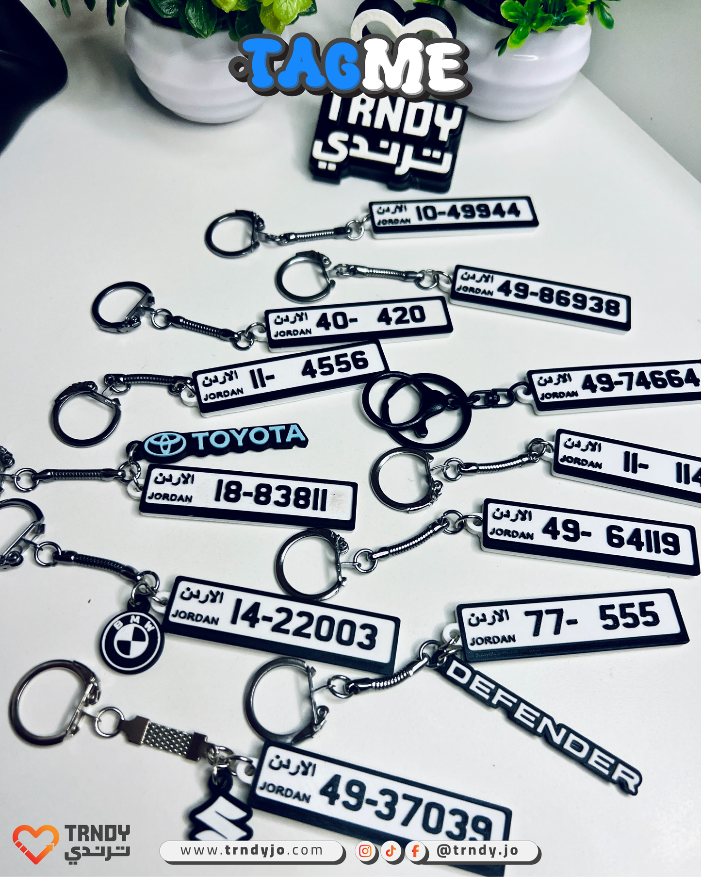 Jordan | TagMe 3D Numrah - Car Plate Keychain 🚗