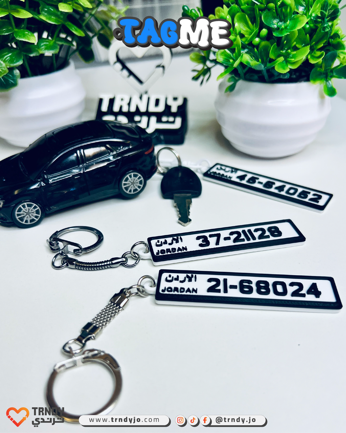 Jordan | TagMe 3D Numrah - Car Plate Keychain 🚗