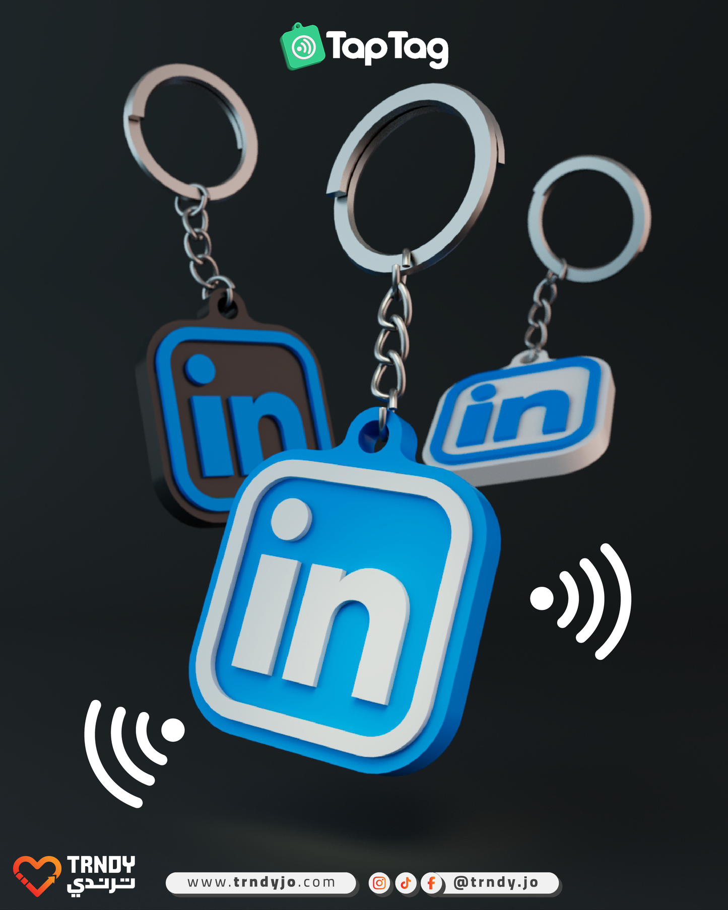 TapTag - Linkedin Icon NFC Keychain