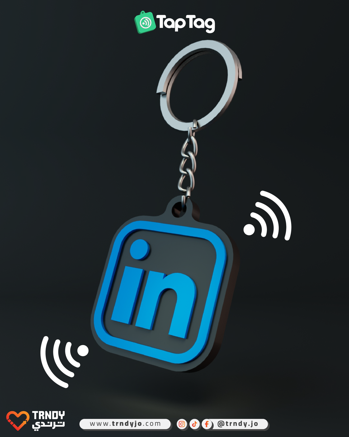 TapTag - Linkedin Icon NFC Keychain